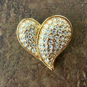 Swarovski crystal heart brooch/pin